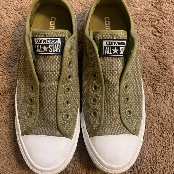 green slip on converse